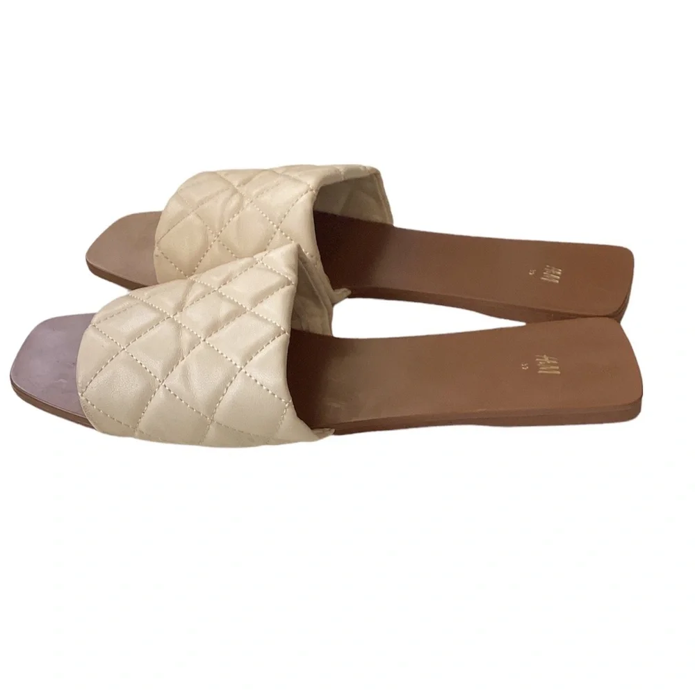 H&M Neutral Square Toe Flat Sandal size 9 - Picture 4 of 5
